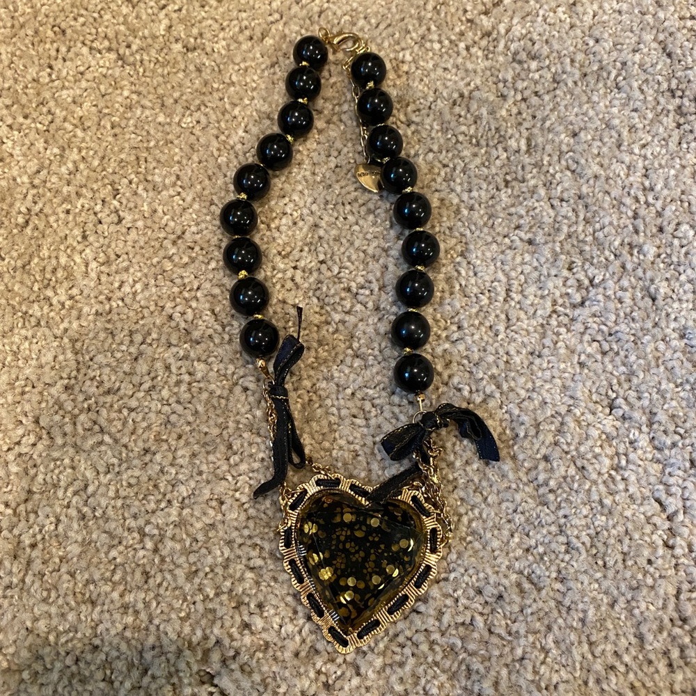 Black Lace Heart necklace